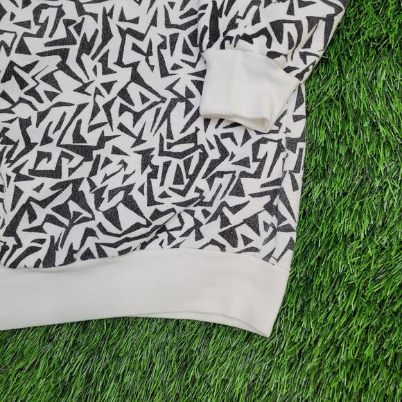 Vintage Geometric AOP Sweatshirt Womens XL 22x23 Boxy - Picture 9 of 11